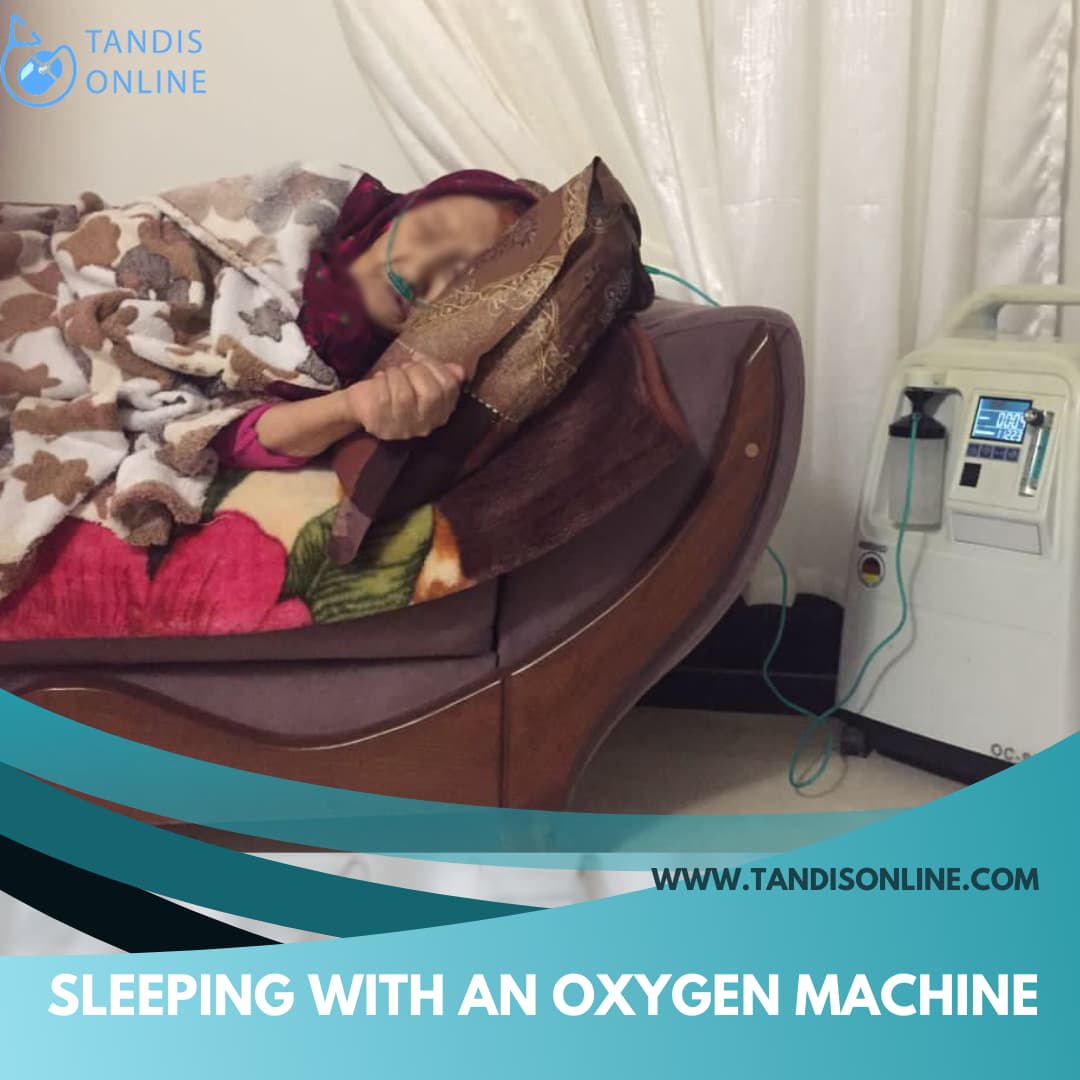 خوابیدن با دستگاه اکسیژن ساز تندیس آنلاین آمبولانس خصوصی